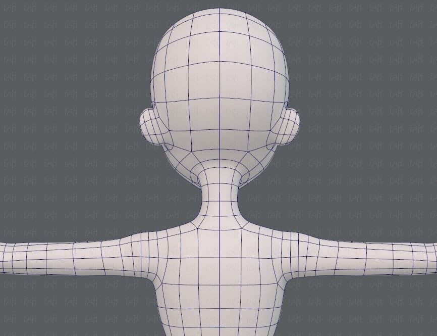 Base mesh woman 18 Low-poly 3D model_29