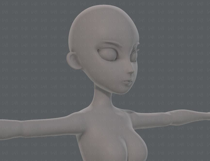 Base mesh woman 18 Low-poly 3D model_18