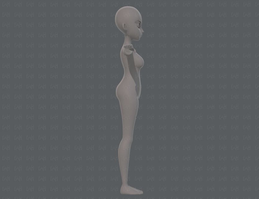 Base mesh woman 18 Low-poly 3D model_3