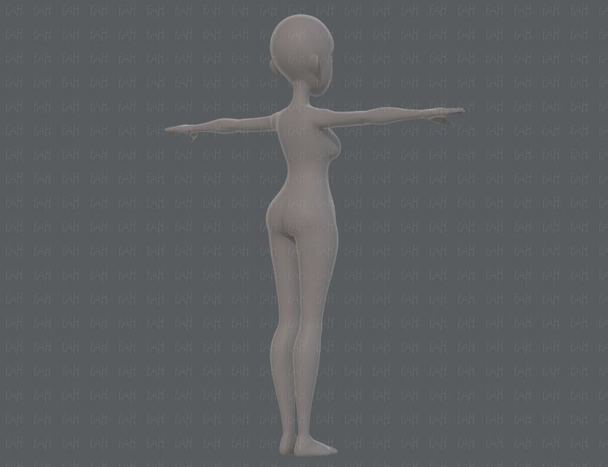 Base mesh woman 18 Low-poly 3D model_4