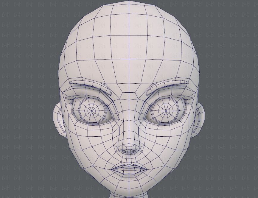 Base mesh woman 18 Low-poly 3D model_36