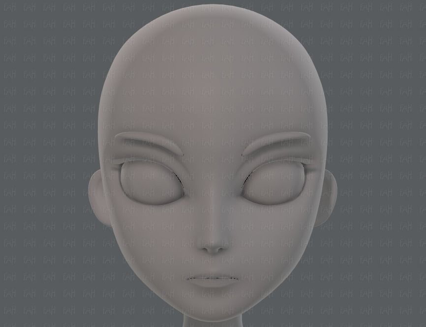 Base mesh woman 18 Low-poly 3D model_33