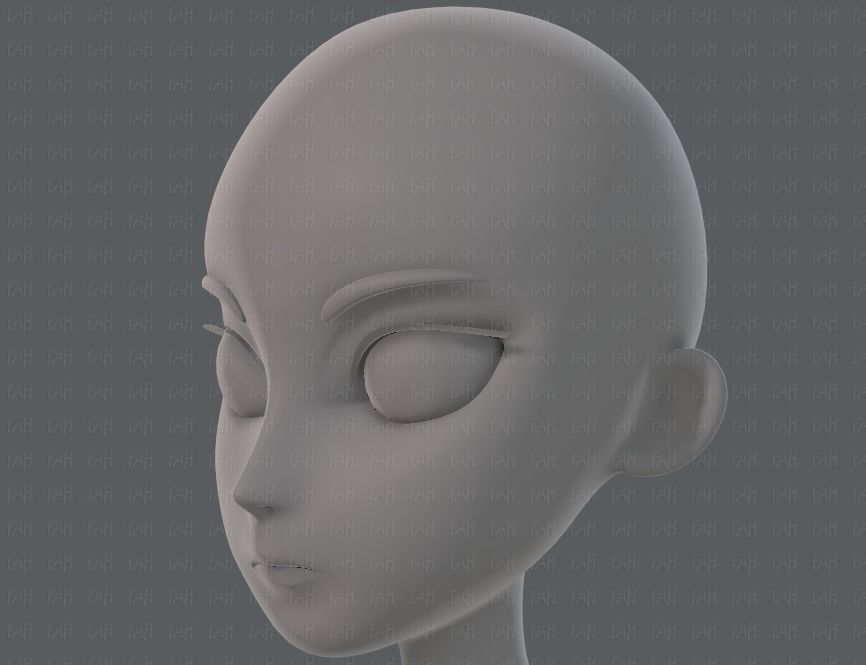 Base mesh woman 18 Low-poly 3D model_37