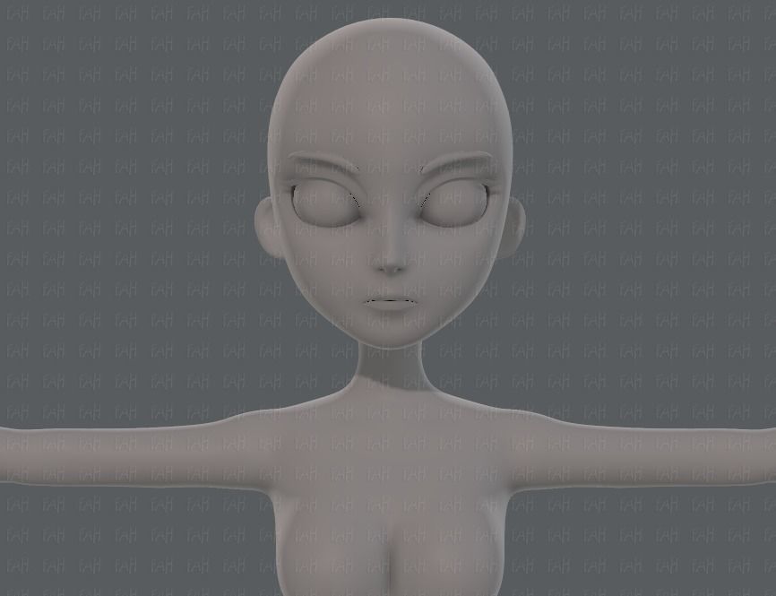 Base mesh woman 18 Low-poly 3D model_17