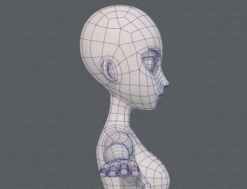 Base mesh woman 18 Low-poly 3D model_27