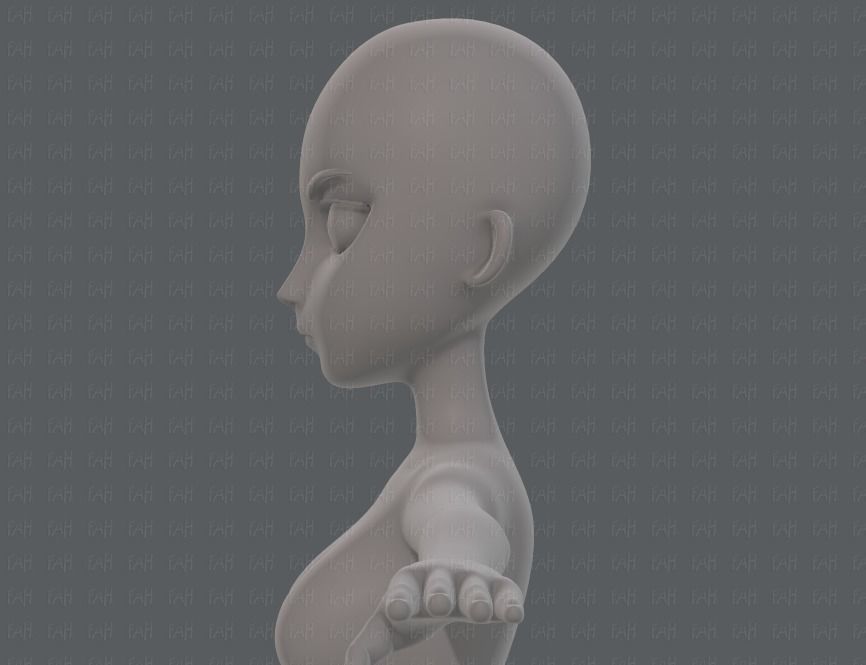 Base mesh woman 18 Low-poly 3D model_23