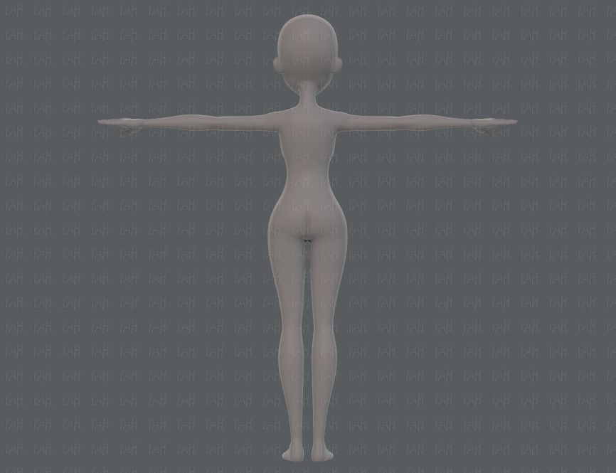 Base mesh woman 18 Low-poly 3D model_5
