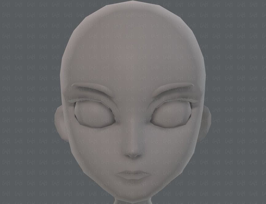 Base mesh woman 18 Low-poly 3D model_35