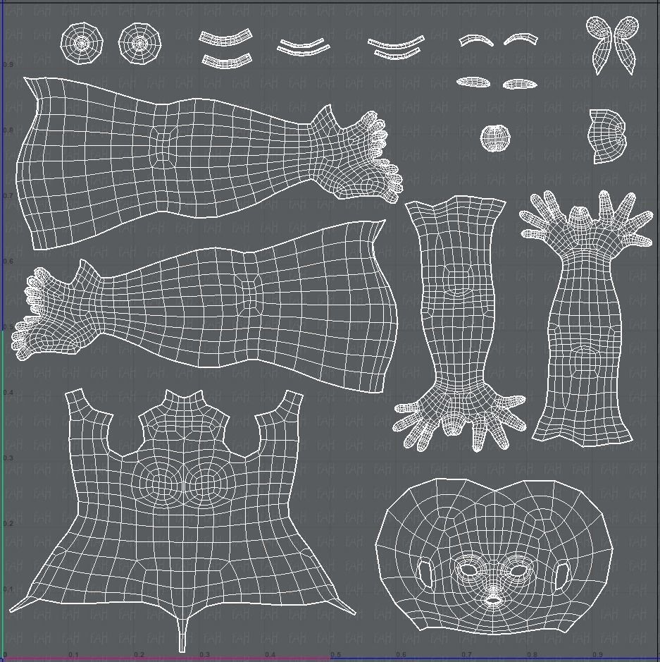 Base mesh woman 18 Low-poly 3D model_45