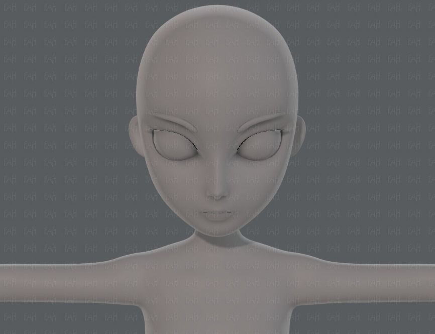 Base mesh woman 18 Low-poly 3D model_41