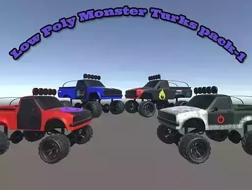  Low Poly Monster Turks pack-1 Low-poly 3D model