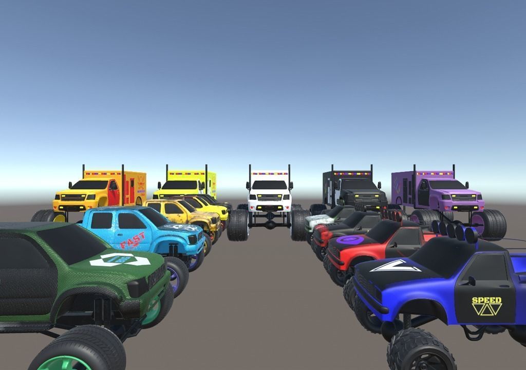 3 - Low Poly Monster Turks Package Low-poly 3D model_1