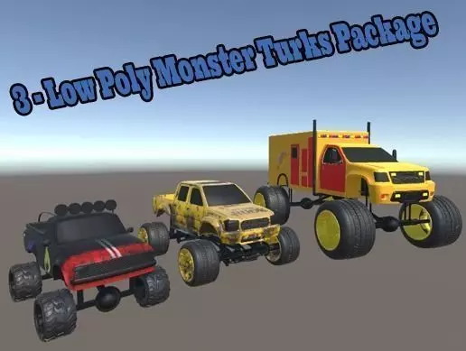 3 - Low Poly Monster Turks Package Low-poly 3D model_0