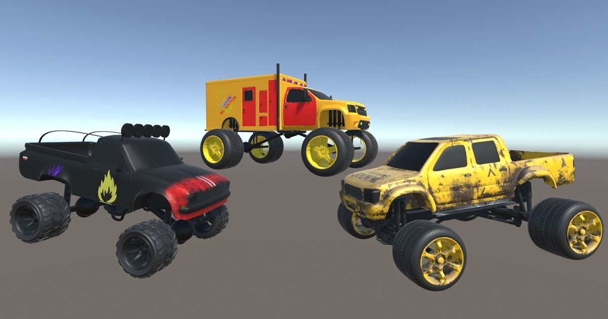 3 - Low Poly Monster Turks Package Low-poly 3D model_7