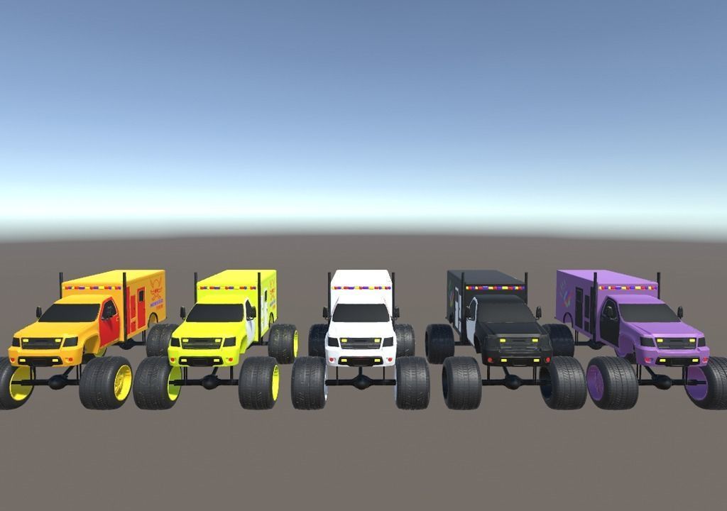 3 - Low Poly Monster Turks Package Low-poly 3D model_16