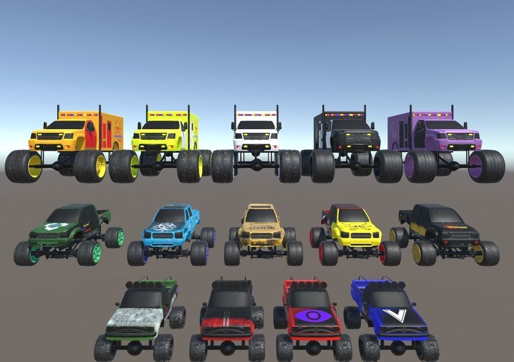 3 - Low Poly Monster Turks Package Low-poly 3D model_11