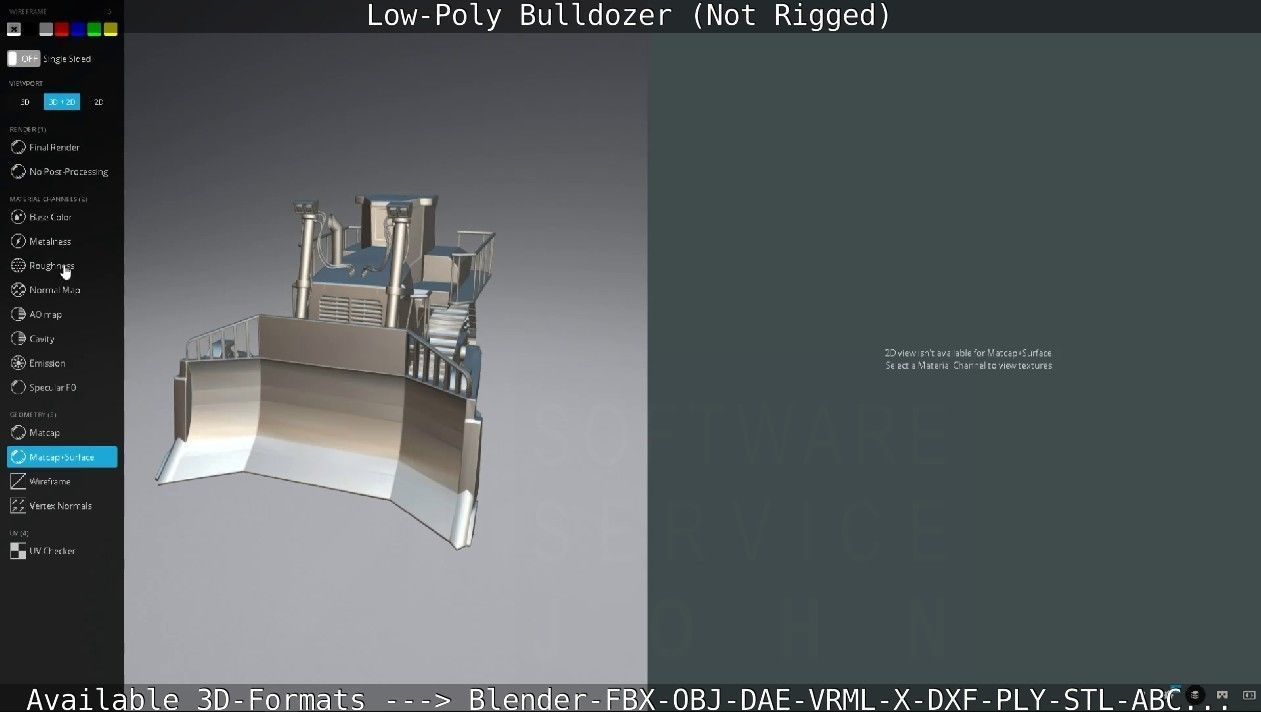 Low-Poly Bulldozer - Not Rigged Low-poly 3D model_83