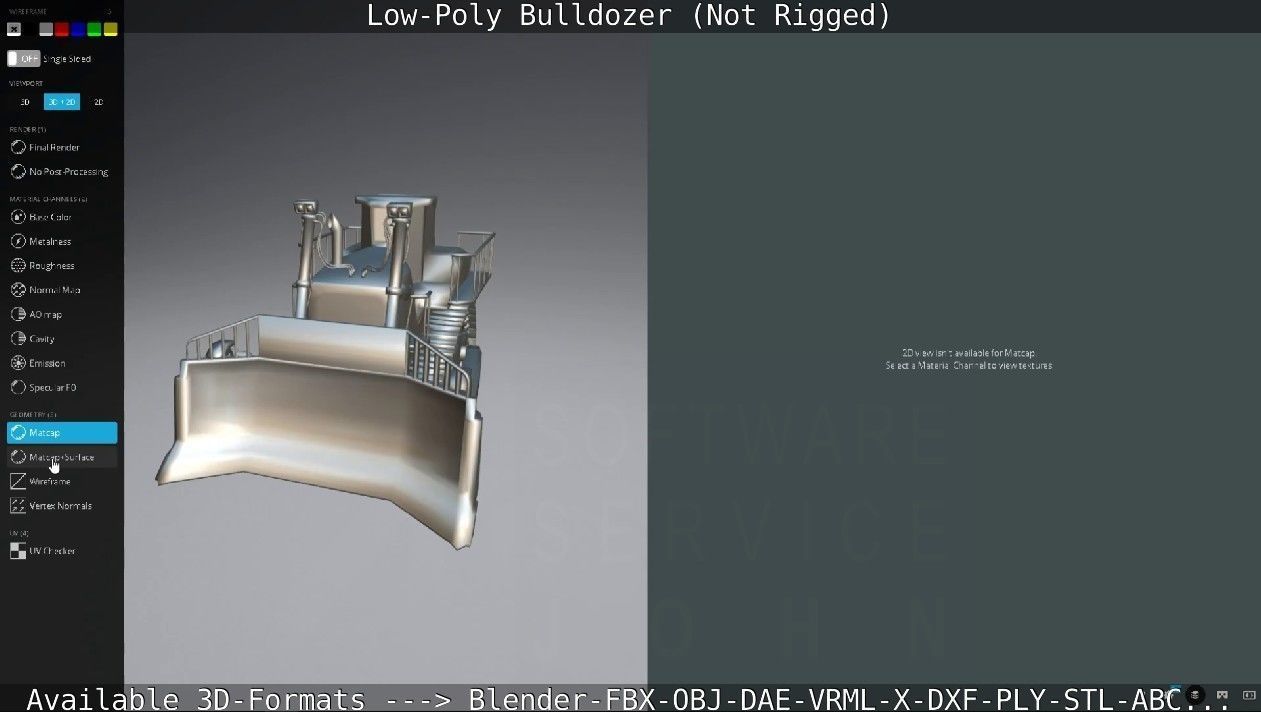 Low-Poly Bulldozer - Not Rigged Low-poly 3D model_82
