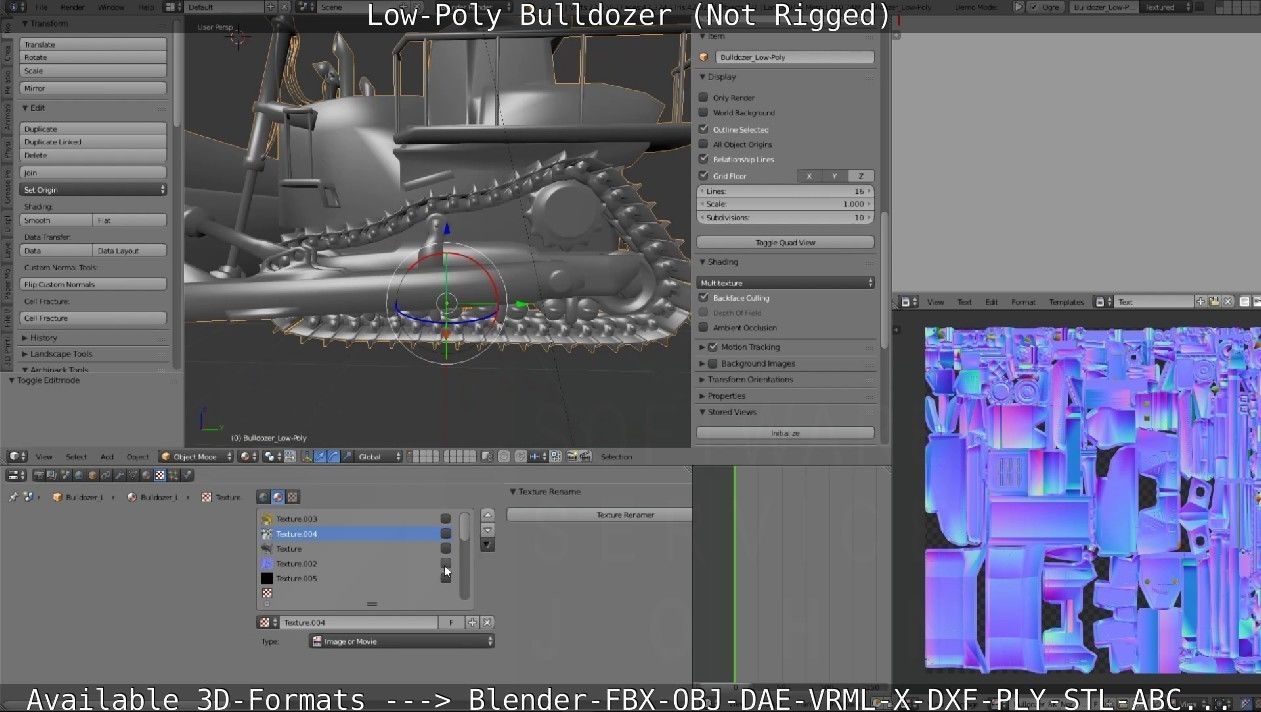 Low-Poly Bulldozer - Not Rigged Low-poly 3D model_24