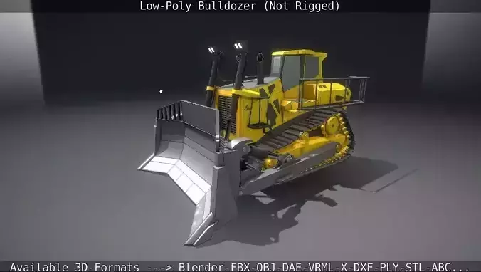 Low-Poly Bulldozer - Not Rigged Low-poly 3D model Low-Poly Bulldozer - Not Rigged Low-poly 3D model