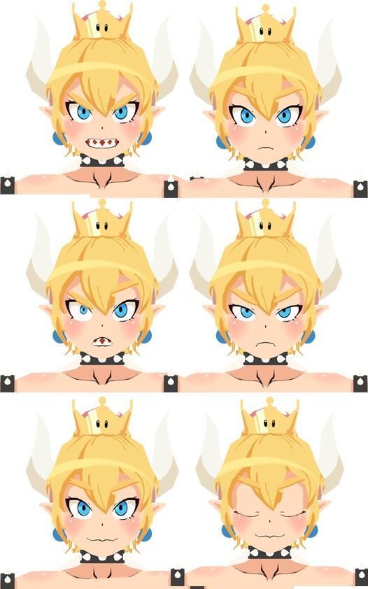 Bowsette lowpoly anime character Low-poly 3D model_1