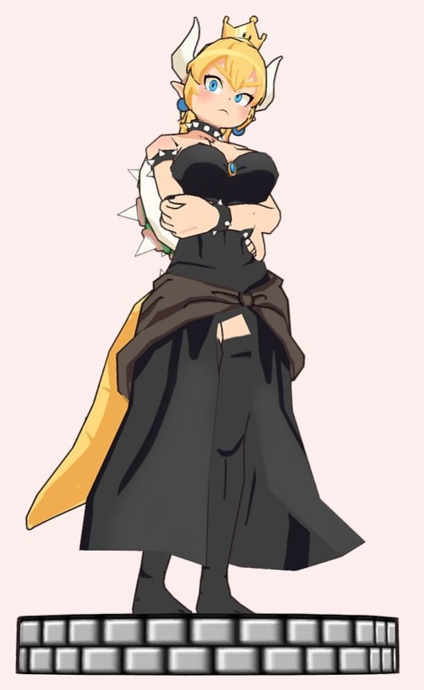 Bowsette lowpoly anime character Low-poly 3D model_3