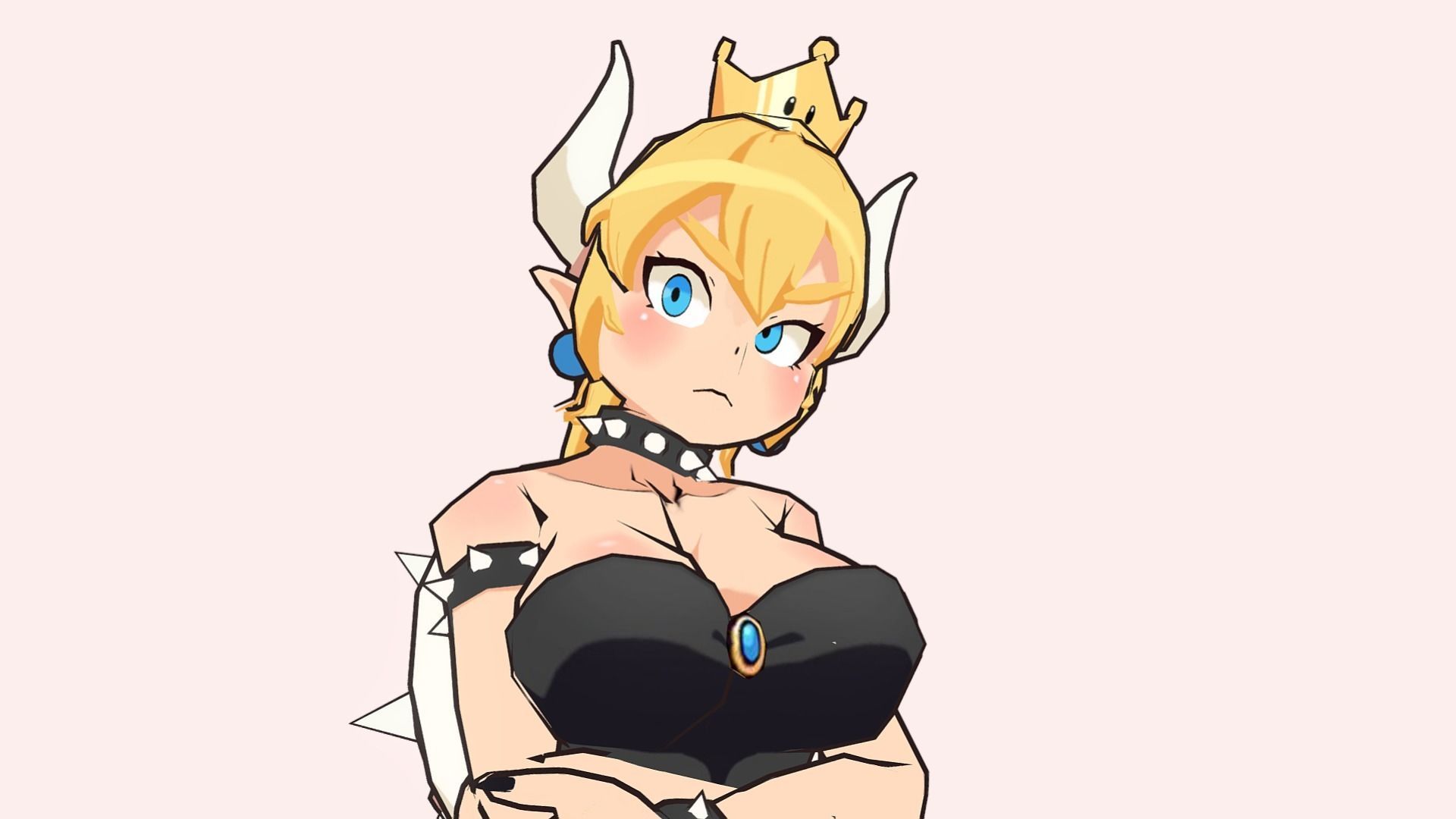 Bowsette lowpoly anime character Low-poly 3D model_2