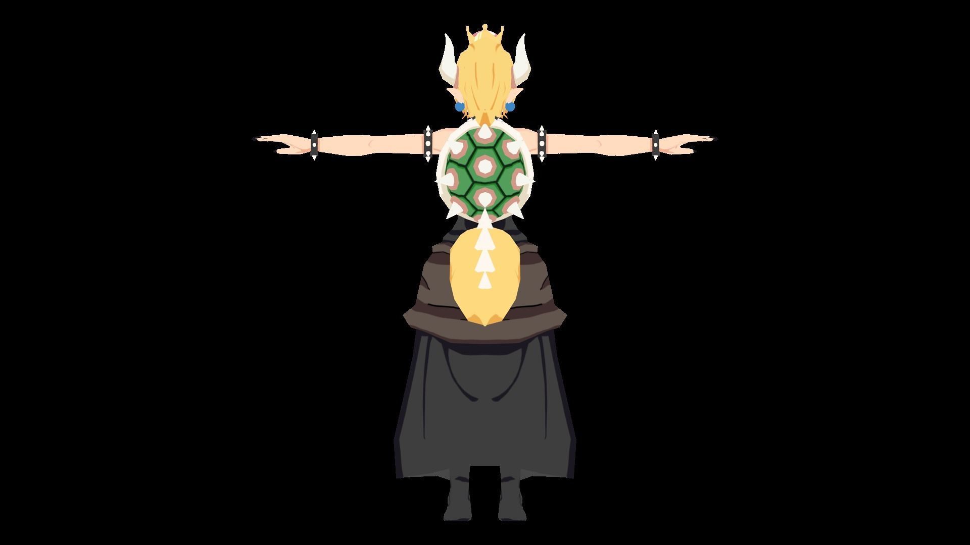 Bowsette lowpoly anime character Low-poly 3D model_7