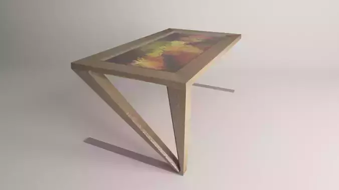 Dining table with painting 3D model