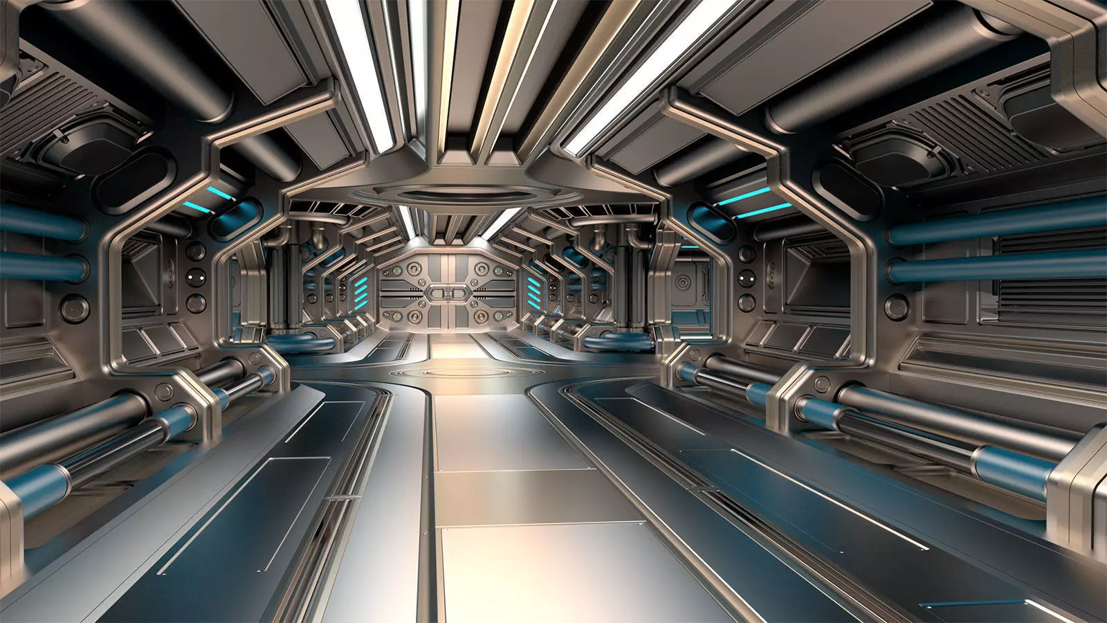 Sci Fi Modular Corridor BASIC EDITION 3D model_0