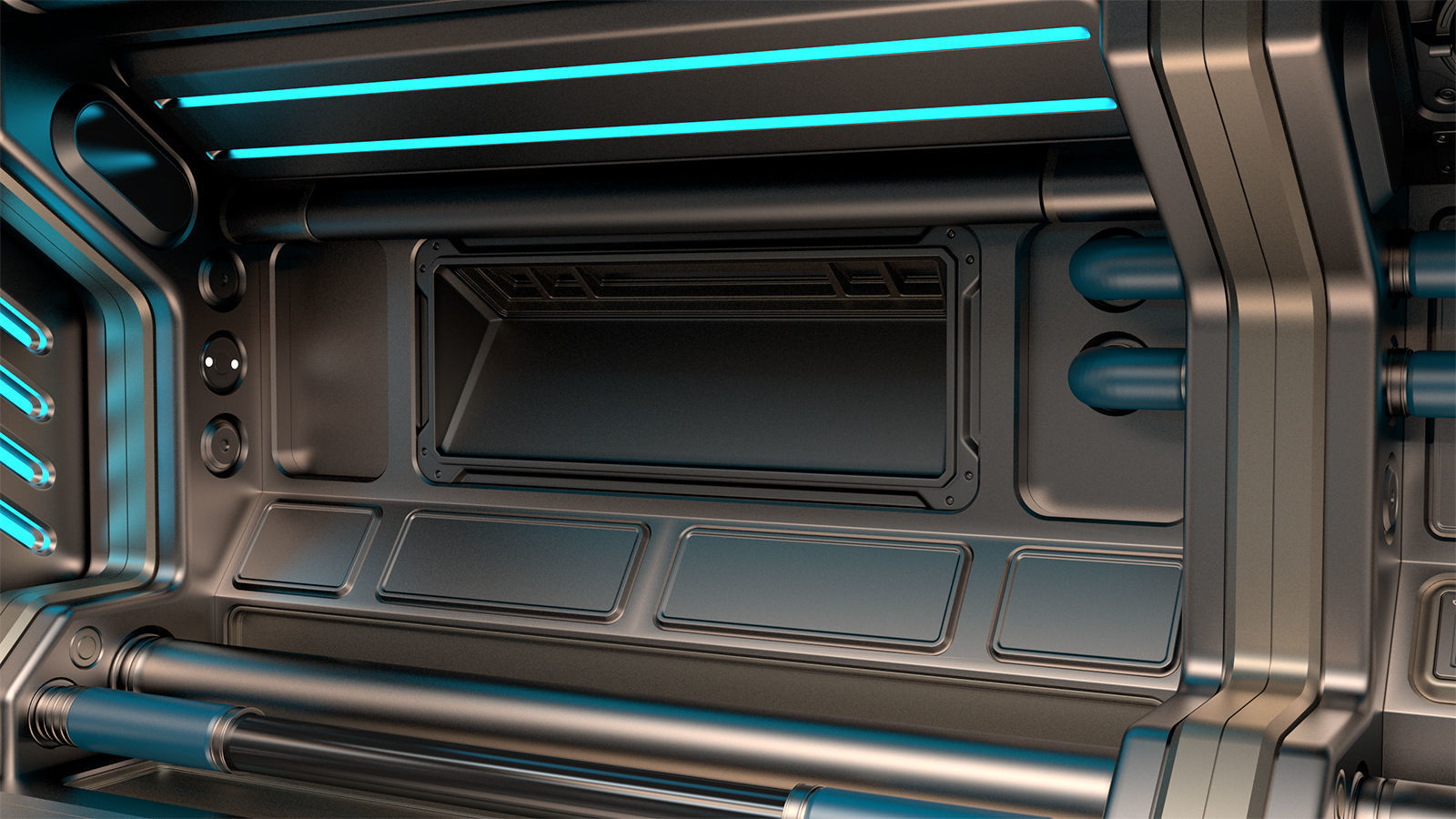 Sci Fi Modular Corridor BASIC EDITION 3D model_6