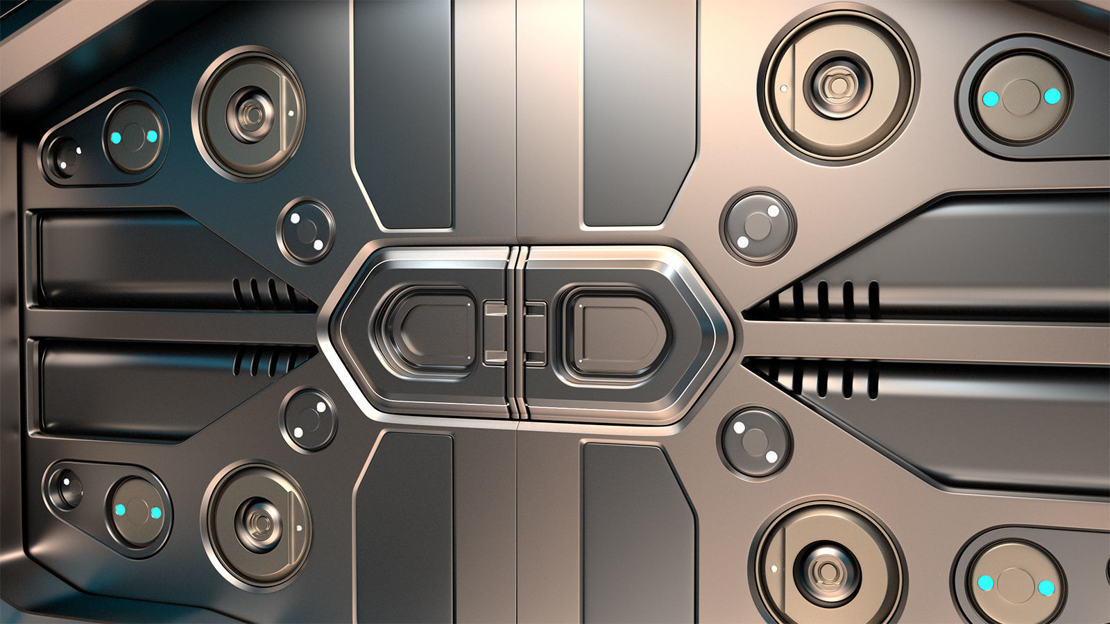 Sci Fi Modular Corridor BASIC EDITION 3D model_7