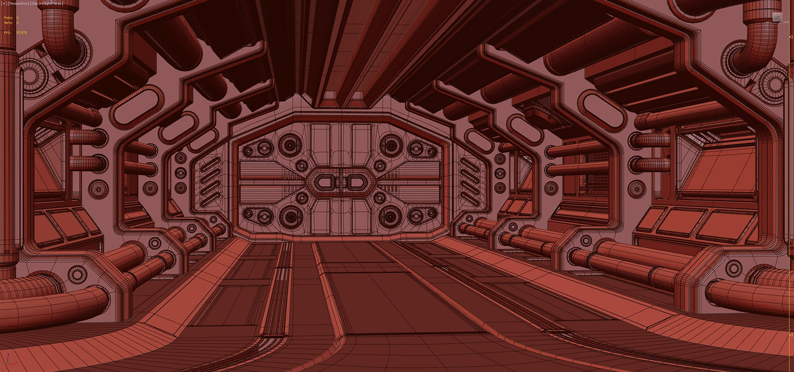 Sci Fi Modular Corridor BASIC EDITION 3D model_17