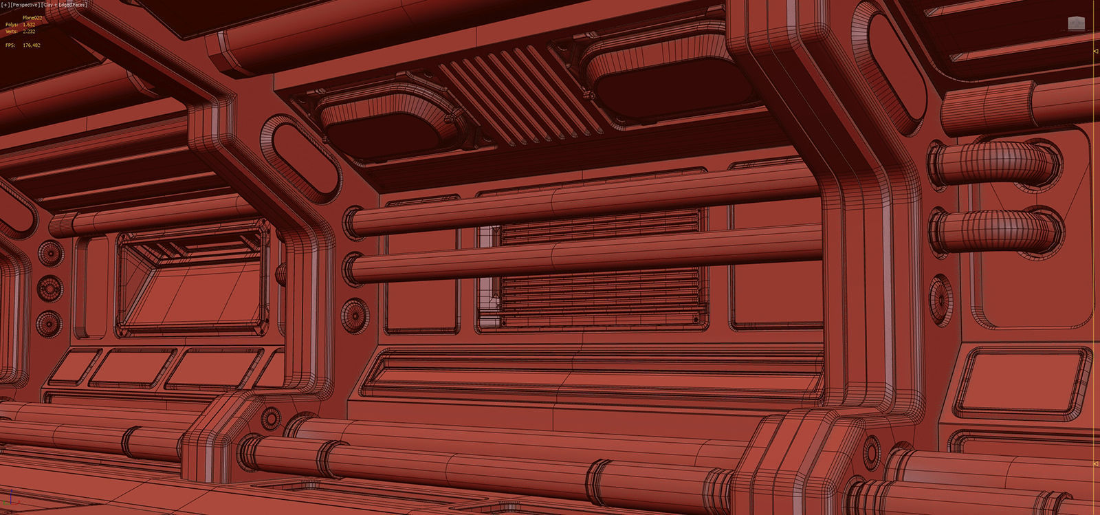 Sci Fi Modular Corridor BASIC EDITION 3D model_18