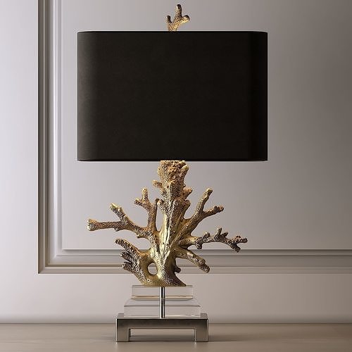 Gold Coral table lamp 3D model
