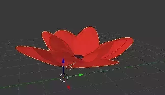 Red or Pink flower high low  poly with stick or without