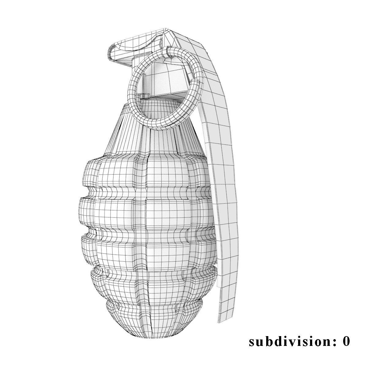 Mk-2 Frag grenade 3D model_7