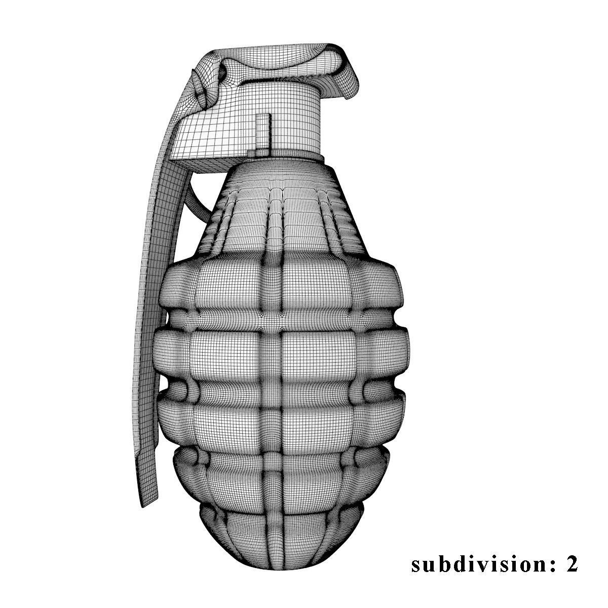 Mk-2 Frag grenade 3D model_8