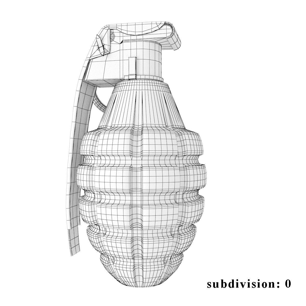 Mk-2 Frag grenade 3D model_6