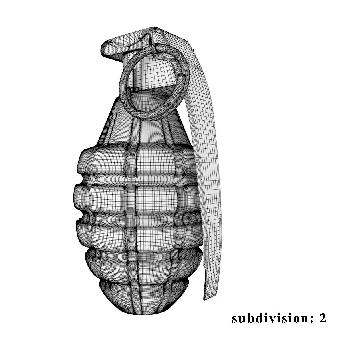 Mk-2 Frag grenade 3D model_9