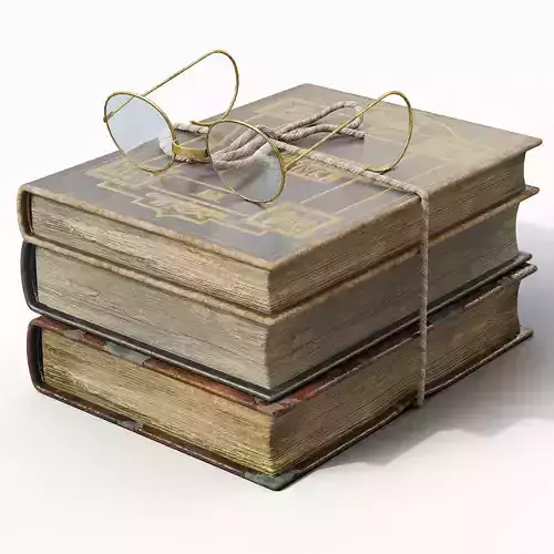 Old Books Low-poly 3D model