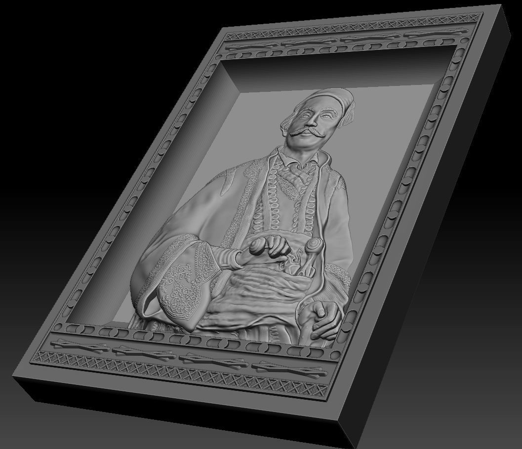 Zbrush bas relief model - Hajduk Veljko 3D print model_8
