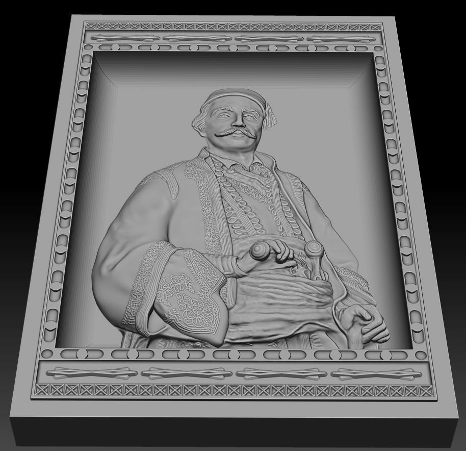 Zbrush bas relief model - Hajduk Veljko 3D print model_7