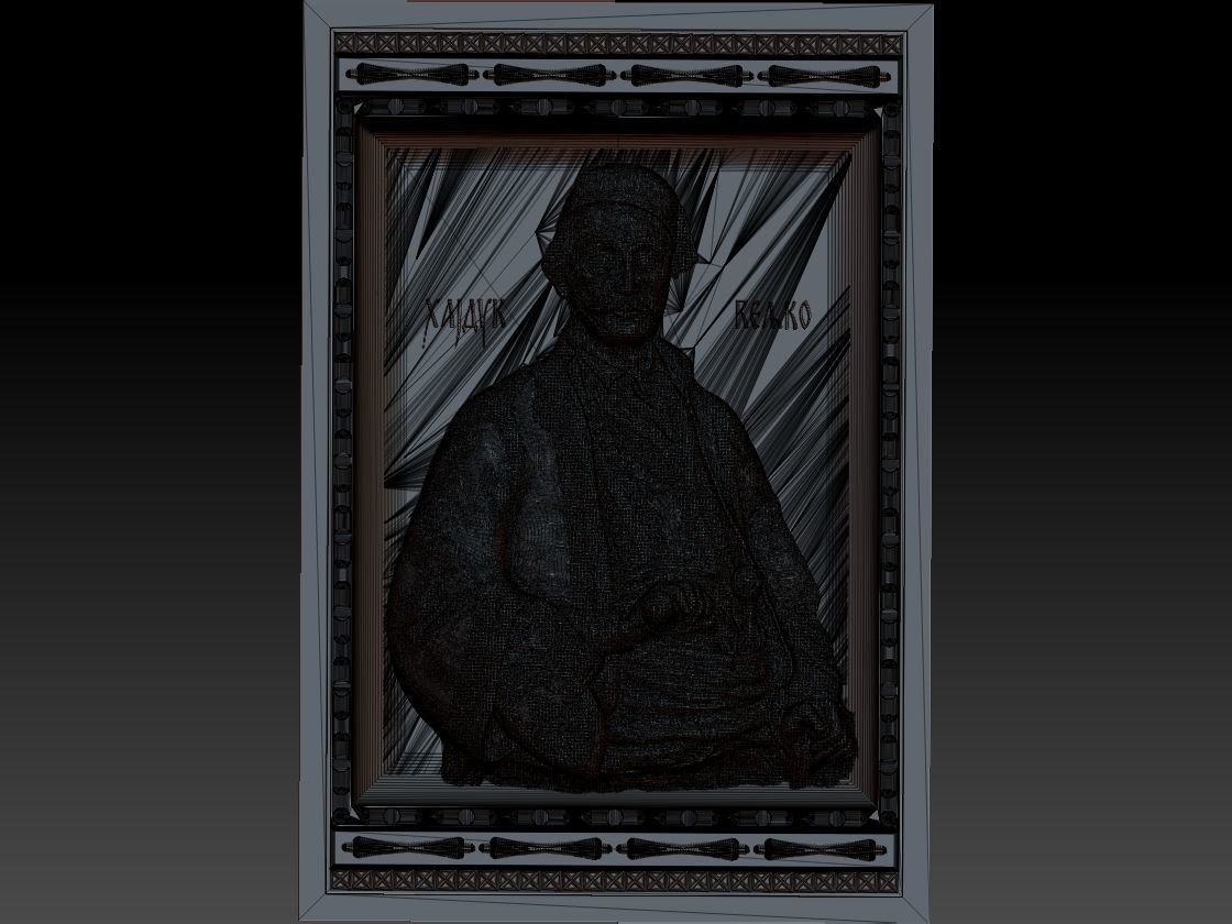 Zbrush bas relief model - Hajduk Veljko 3D print model_1