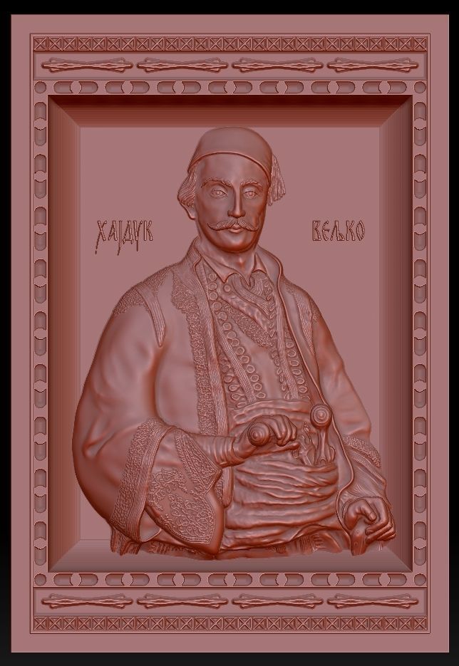 Zbrush bas relief model - Hajduk Veljko 3D print model_3