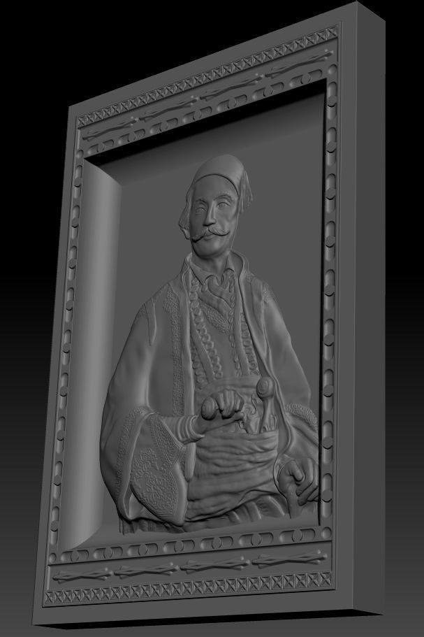Zbrush bas relief model - Hajduk Veljko 3D print model_6