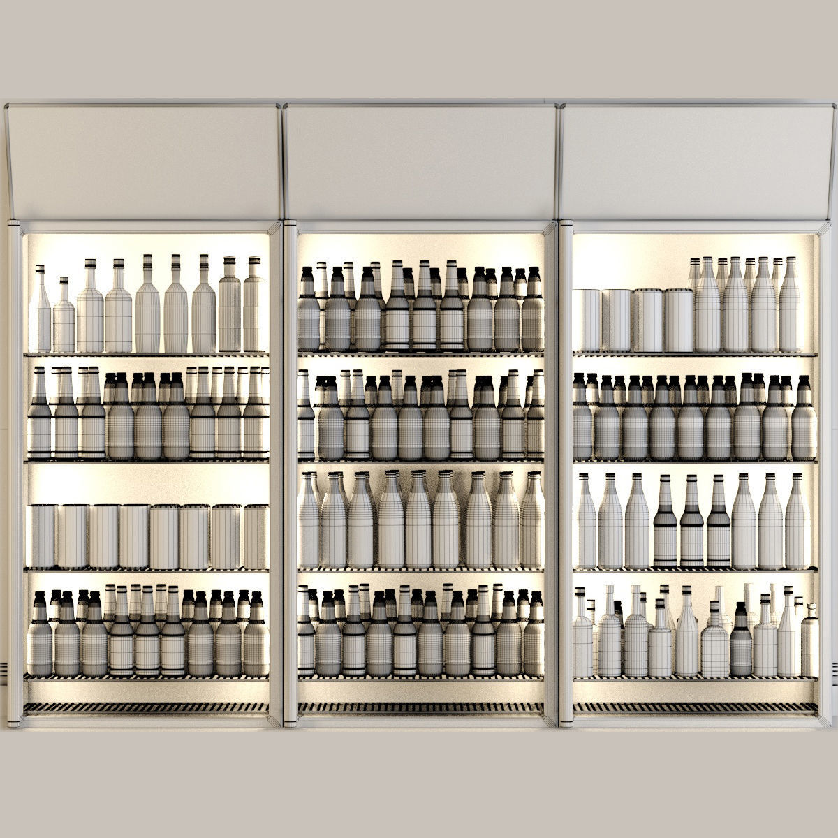 Alcoholic Set Storefront 3D model_1