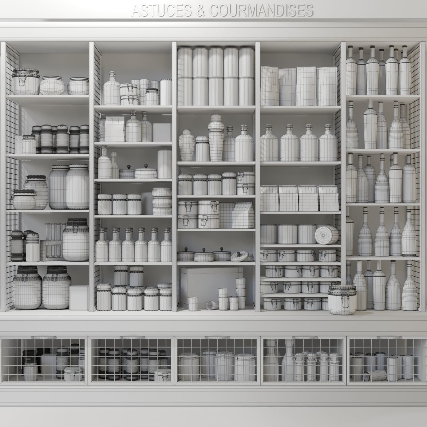 Grocery showcase 2 3D model_1