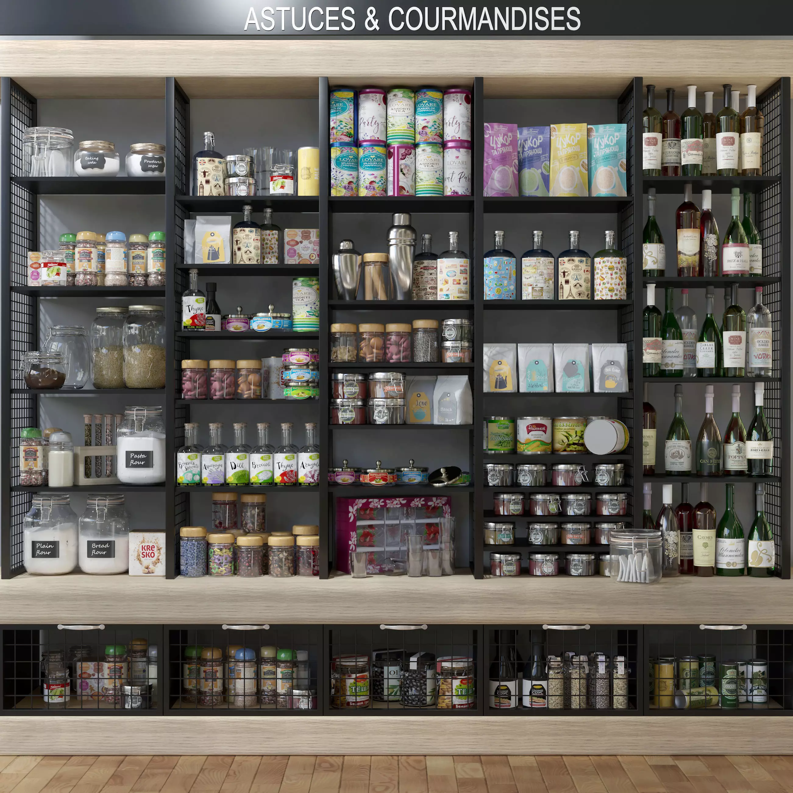 Grocery showcase 2 3D model_0