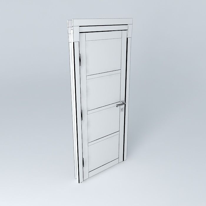 Wood door 2  3D model_3